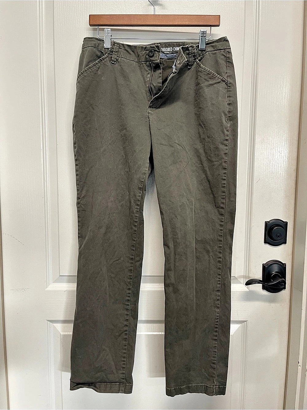 Lee Tailored Chino Straight Leg Pants in Olive Green Size Medium